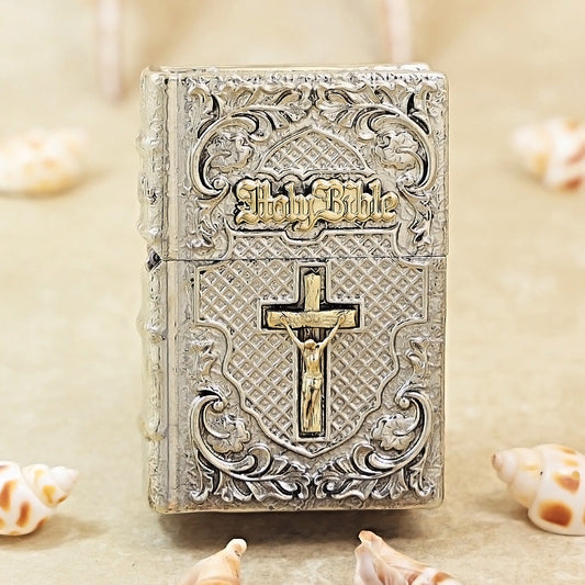 Zippo Vintage Argent Holy Bible Crucifix Case Case - CM73