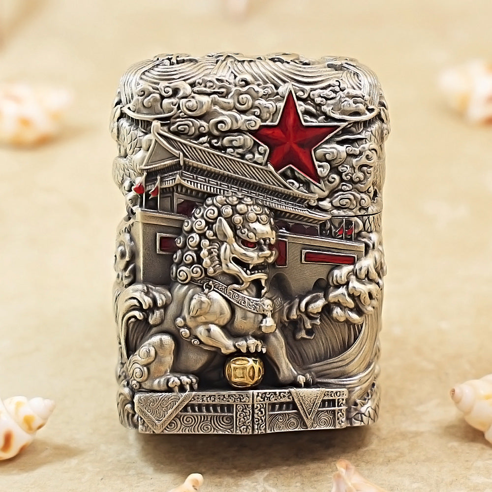Zippo Vintage Argent Majestic Pass Protector Lion Case Case - CM64