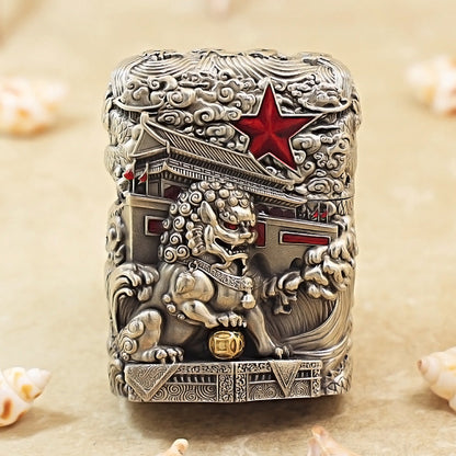 Zippo Vintage Argent Majestic Pass Protector Lion Case Case - CM64