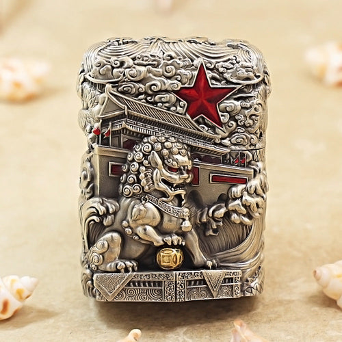 Zippo Vintage Argent Majestic Pass Protector Lion Case Case - CM64