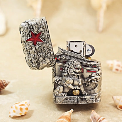 Zippo Vintage Argent Majestic Pass Protector Lion Case Case - CM64