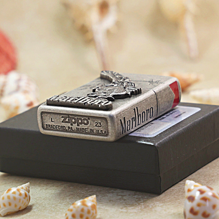 Zippo Antique Silver Marlboro Bullfighter - MC26