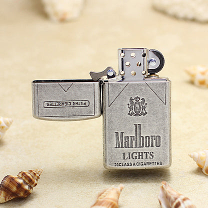 Zippo Antique Silver Marlboro Lights Slim Lighter - MC02