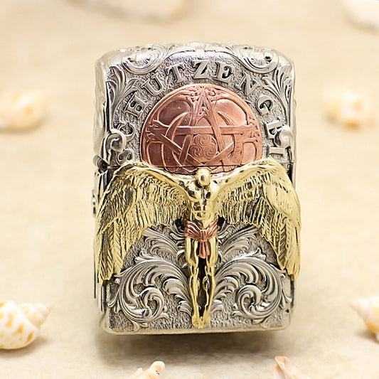 Zippo Vintage Argent Case Protector Angel Schutzengel Case - CM96