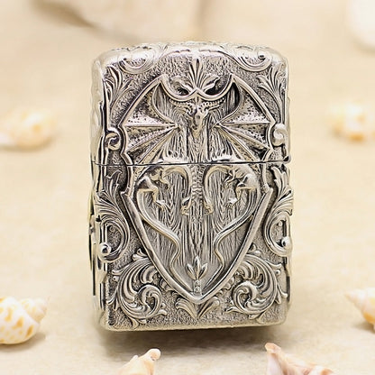 Zippo Vintage Argent Case Protector Angel Schutzengel Case - CM96