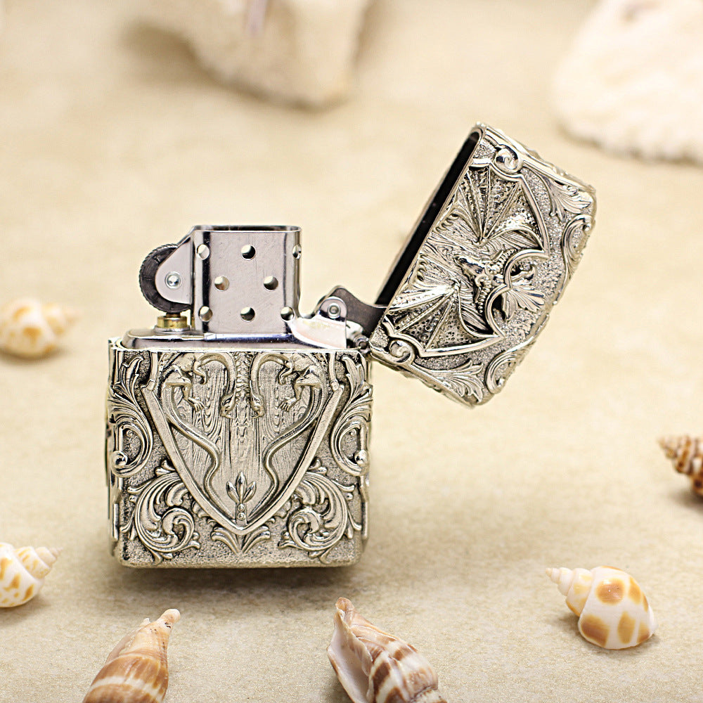 Zippo Vintage Argent Case Protector Angel Schutzengel Case - CM96