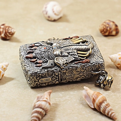 Zippo Vintage Argent Case Six-Tusked Elephant King Spirit Flame - CM109