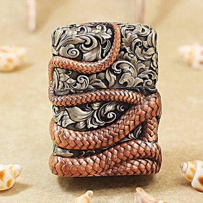Zippo Vintage Argent Case Wealthy Copper Snake Zodiac Flame - CM108