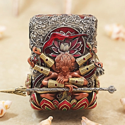 Zippo Vintage Argent Three-Headed Six-Armed Nezha Case Case - CM82