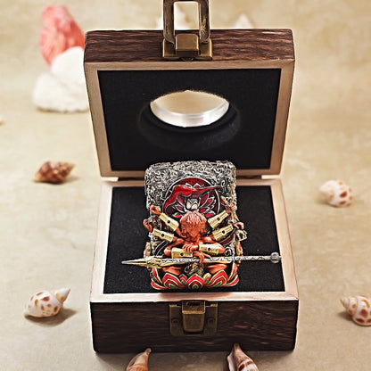 Zippo Vintage Argent Three-Headed Six-Armed Nezha Case Case - CM82