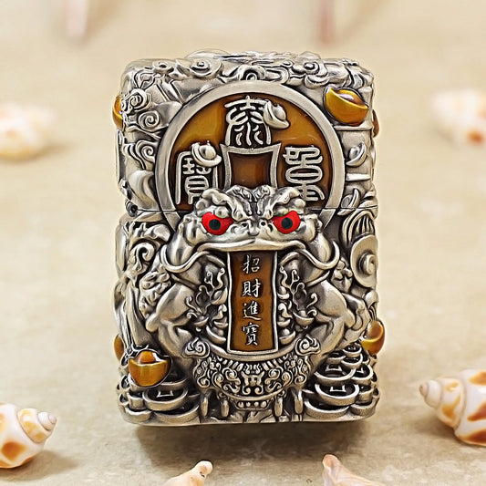 Zippo Vintage Argent Three-Legged Riches Toad Case Case - CM61