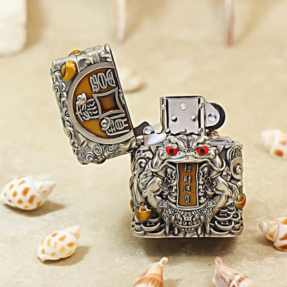 Zippo Vintage Argent Three-Legged Riches Toad Case Case - CM61