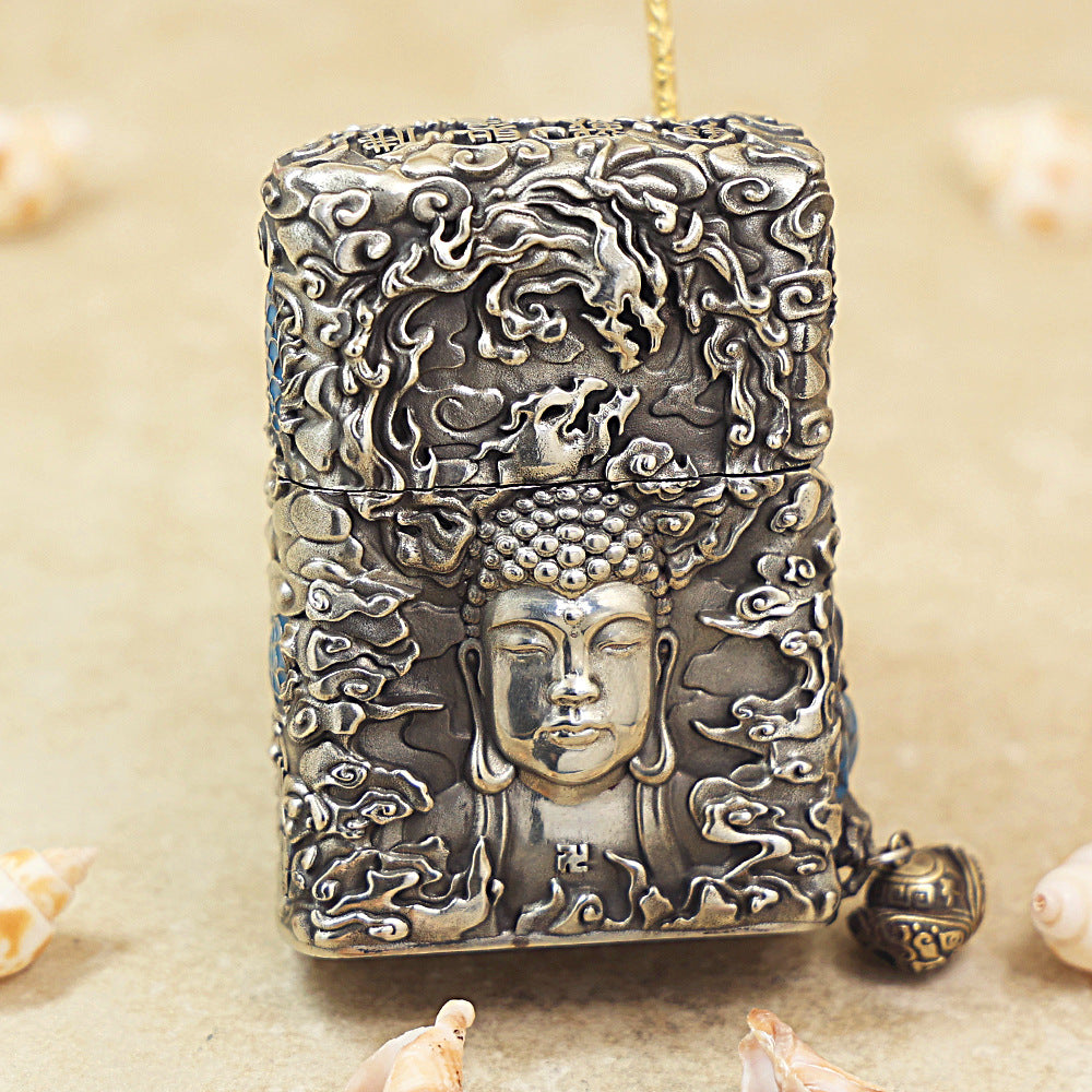 Zippo Vintage Argent Victorious Fighting Shakyamuni Wave-Rider Heavy-duty Case - CM93