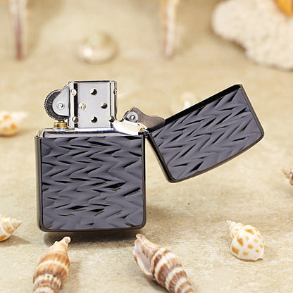 Zippo Heavy-duty Premium Shine Obsidian Titanium Rippled Wave - JP76