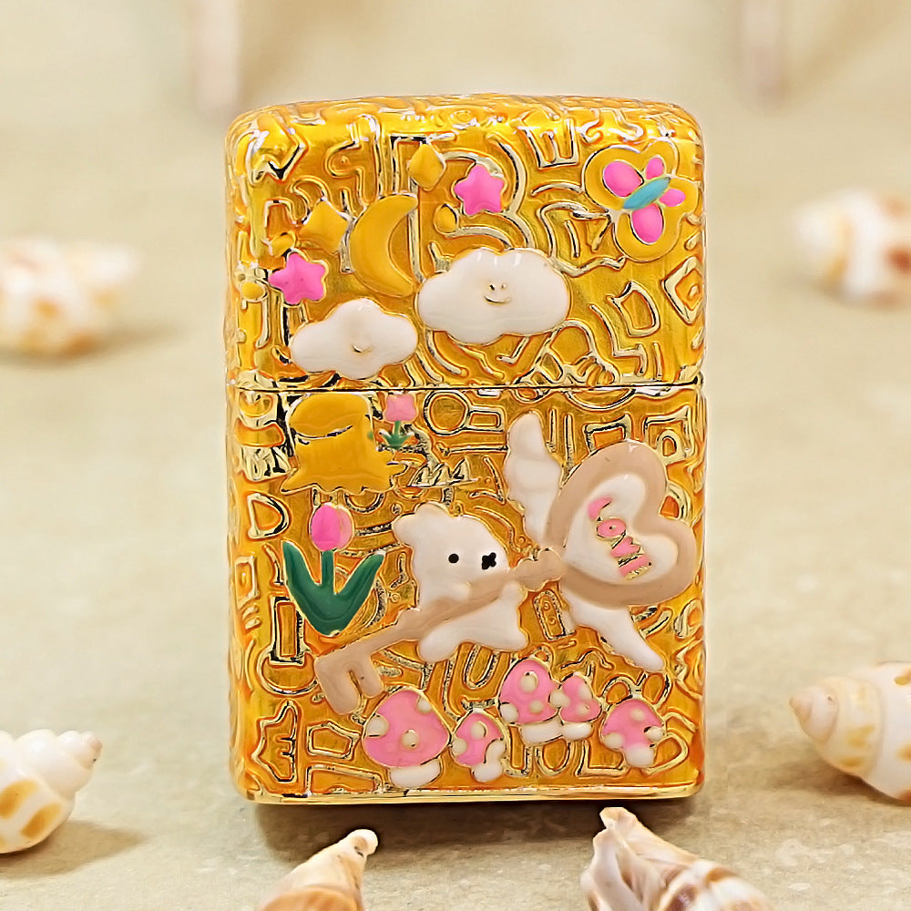 Zippo Gold-Layered Case Case Enjoy Life Bear - CM71
