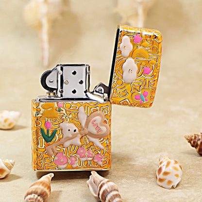 Zippo Gold-Layered Case Case Enjoy Life Bear - CM71