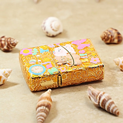 Zippo Gold-Layered Case Case Enjoy Life Bear - CM71