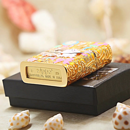 Zippo Gold-Layered Case Case Enjoy Life Bear - CM71