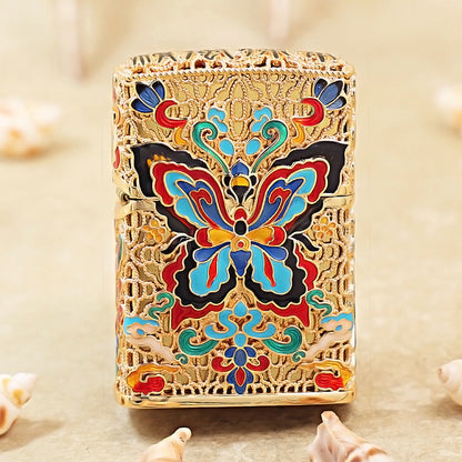 Zippo Gold-Layered Case Cloisonné Dunhuang Dream Butterfly - CM78