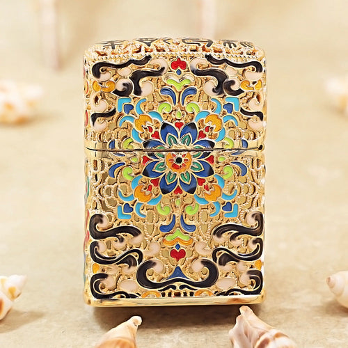 Zippo Gold-Layered Case Cloisonné Dunhuang Dream Butterfly - CM78
