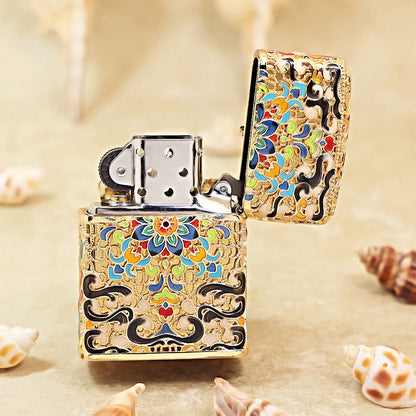 Zippo Gold-Layered Case Cloisonné Dunhuang Dream Butterfly - CM78