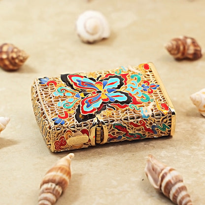Zippo Gold-Layered Case Cloisonné Dunhuang Dream Butterfly - CM78