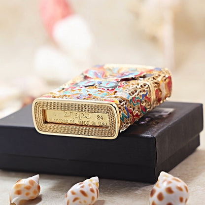 Zippo Gold-Layered Case Cloisonné Dunhuang Dream Butterfly - CM78