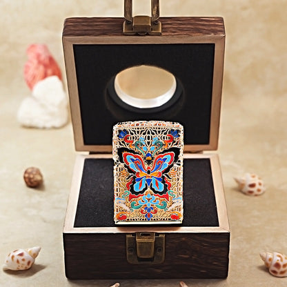 Zippo Gold-Layered Case Cloisonné Dunhuang Dream Butterfly - CM78