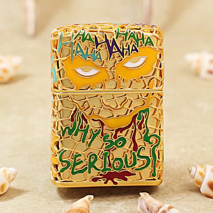 Zippo Gold Filigree Cloisonné Enamel Luminous Joker Character - CM106
