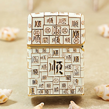 Zippo Gold Case Case Luminous Mahjong Hundred Smoothness - CM70