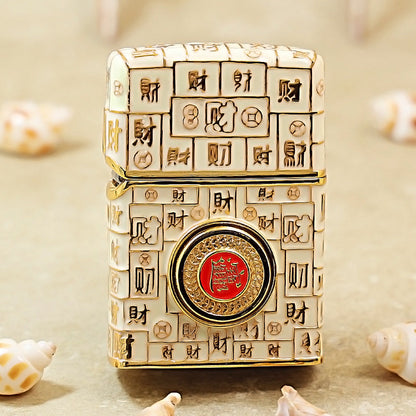 Zippo Gold Case Case Luminous Mahjong Hundred Riches - CM69