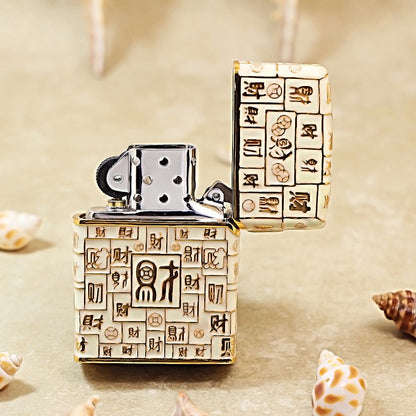 Zippo Gold Case Case Luminous Mahjong Hundred Riches - CM69