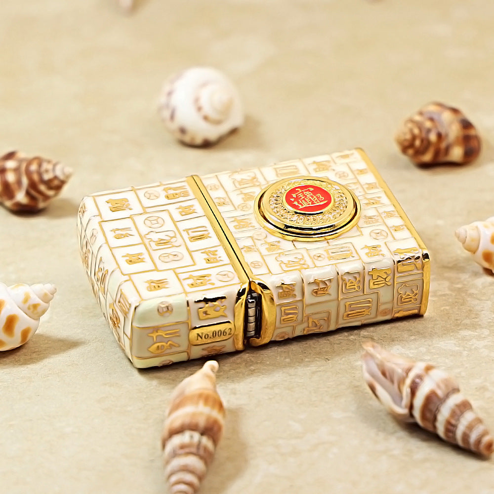 Zippo Gold Case Case Luminous Mahjong Hundred Riches - CM69