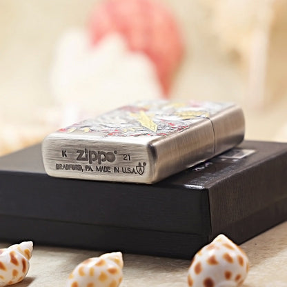 Zippo Solid 3d-embossed Vintage Argent Zhao Zilong and Serpent Medallion - DS160