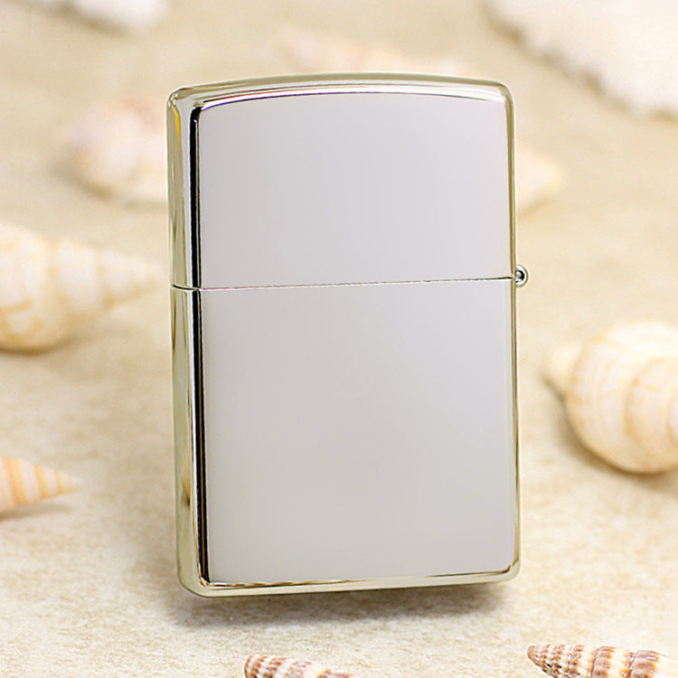 Zippo Premium-Shine Steel Complete Crystal Four-Leaf Clover Medallion Flame - DS181