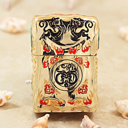 Zippo Premium-Shine Gold Luminous Sun Wukong Fighting Shakyamuni Case Case - CM86