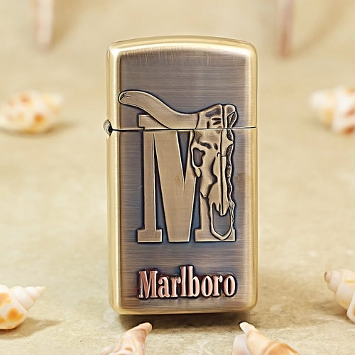 Zippo Marlboro Bull Head Inlaid Slim Lighter - MC12