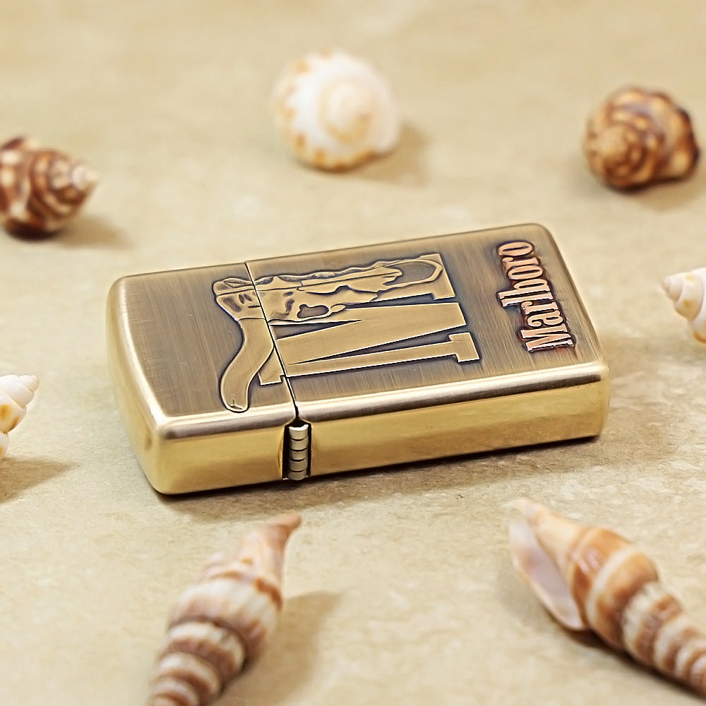Zippo Marlboro Bull Head Inlaid Slim Lighter - MC12