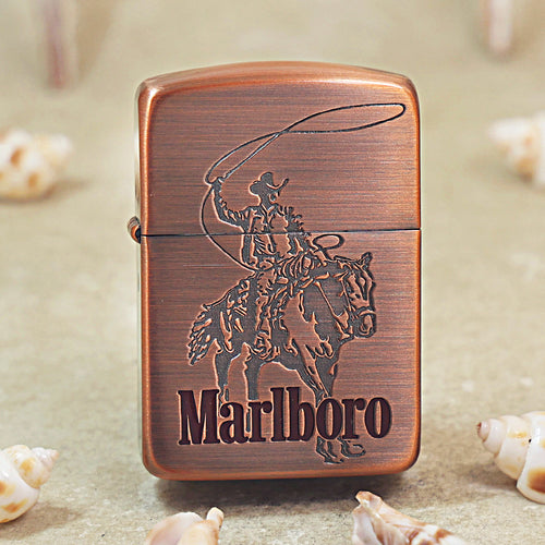 Zippo Marlboro Cowboy Lasso Lighter – Purple Copper Finish - MC23