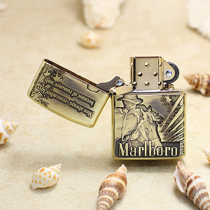 Zippo Marlboro Five-Star Cowboy Lighter, 3D Engraved Limited Edition - MC34