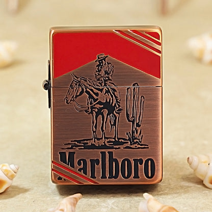 Zippo Purple Copper-Plated Marlboro Desert Operation Lighter – Flat Top Corner-Cut Edition - MC09