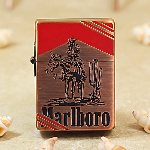 Zippo Purple Copper-Plated Marlboro Desert Operation Lighter – Flat Top Corner-Cut Edition - MC09