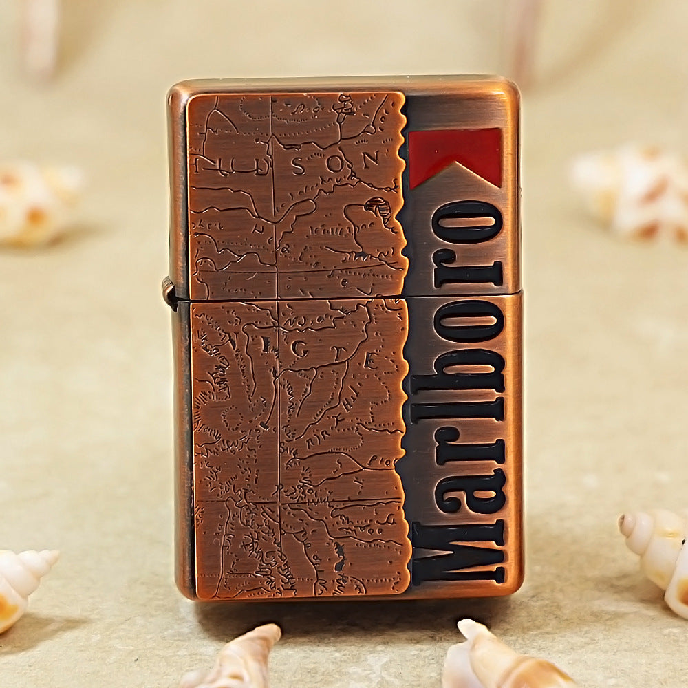Zippo Purple Copper-Plated Marlboro World Map Lighter - MC11