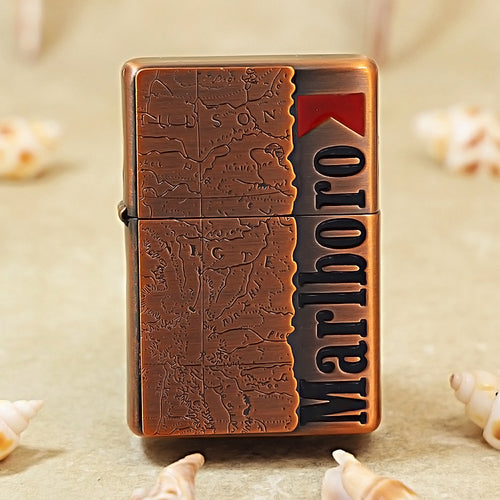 Zippo Purple Copper-Plated Marlboro World Map Lighter - MC11
