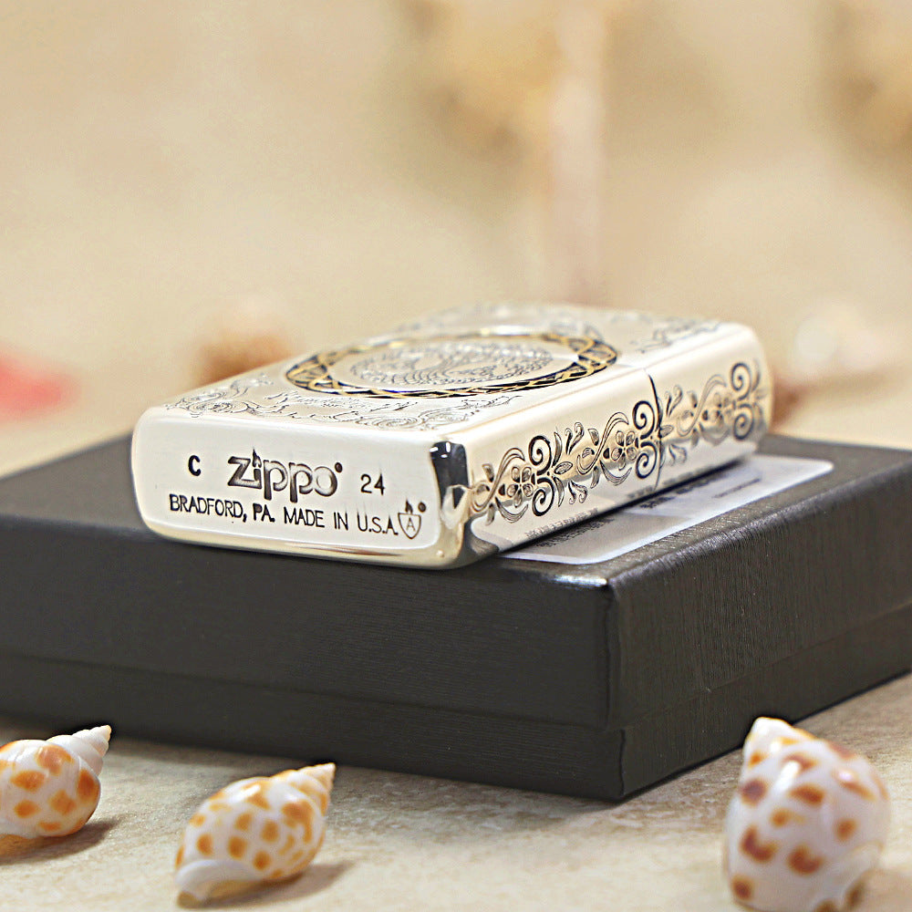 Zippo Argent-Layered Celtic Lucky Tree of Life - DS168