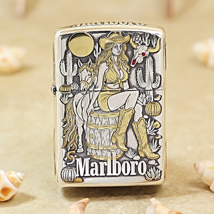 Zippo Silver-Plated Scorpion Marlboro Cowgirl Lighter - MC10