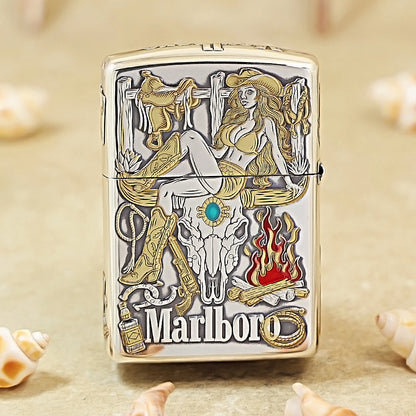 Zippo Silver-Plated Scorpion Marlboro Cowgirl Lighter - MC10