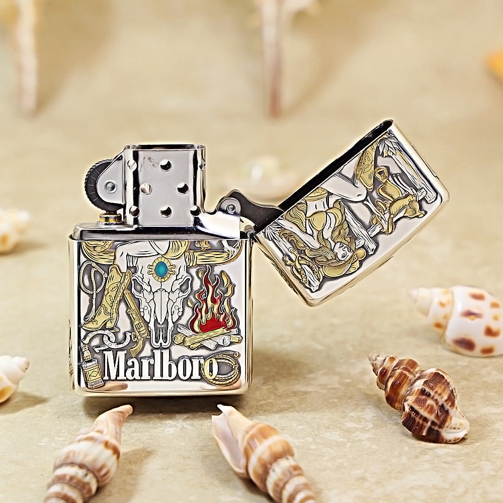 Zippo Silver-Plated Scorpion Marlboro Cowgirl Lighter - MC10