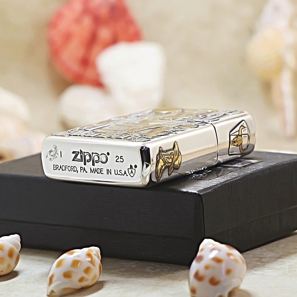 Zippo Silver-Plated Scorpion Marlboro Cowgirl Lighter - MC10