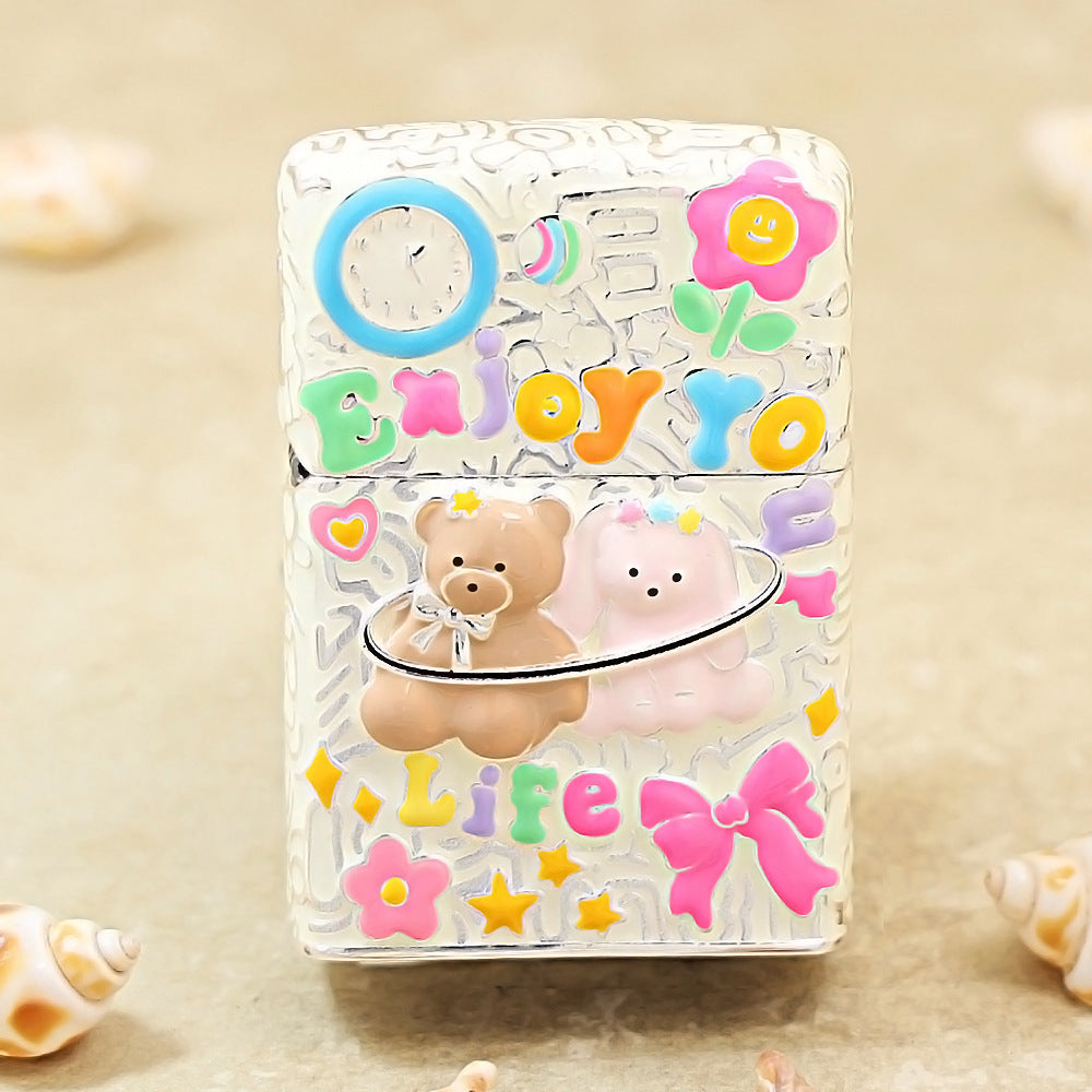 Zippo Argent-Layered Case Case Enjoy Life Bear - CM72
